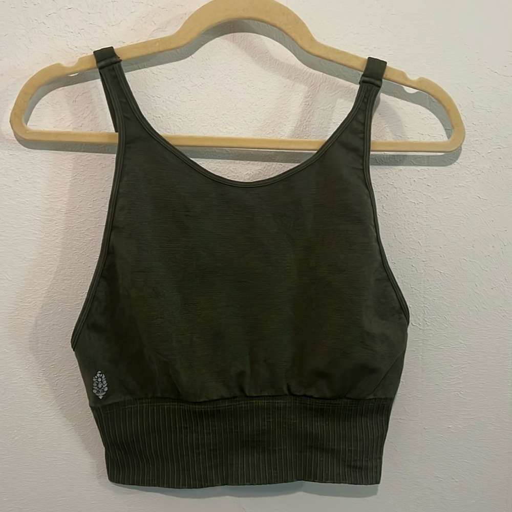 Free people bra top size m/l olive green color